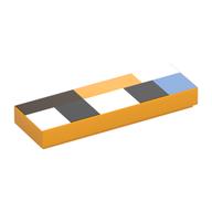 Visuel indicatif Rebrickable de Tuile 1 x 3 avec motif imprimé blanc/noir/bleu moyen/brun foncé (Tile 1 x 3 with White/Black/Medium Blue/Dark Brown Rectangles Print)