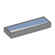 Visuel indicatif Rebrickable de Tuile 1 x 3 avec grille noire, motif imprimé brillant bleu/blanc moyen (Tile 1 x 3 with Black Grill, Medium Blue/White Shine Print)