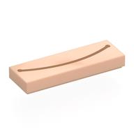 Visuel indicatif Rebrickable de Tuile 1 x 3 avec Bouche de Nougat, Motif imprimé sourire (Tile 1 x 3 with Nougat Mouth, Smile Print)