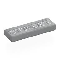 Visuel indicatif Rebrickable de Tuile 1 x 3 avec motif imprimé 'STREET' (Tile 1 x 3 with 'STREET' Print)