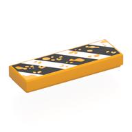 Visuel indicatif Rebrickable de Tuile 1 x 3 avec motif imprimé rayures blanc/noir (Tile 1 x 3 with Scuffed White/Black Warning Stripes Print)