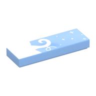 Visuel indicatif Rebrickable de Tuile 1 x 3 avec tige de rose blanche, motif imprimé étoiles (Tile 1 x 3 with White Rose Stalk, Stars Print)
