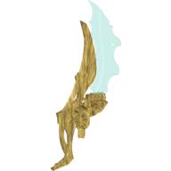 Visuel indicatif Rebrickable de Lame d'arme grande figurine, ornée de motif bleu clair transparent (tarix) (Large Figure Weapon Blade, Ornate with Trans-Light Blue Pattern (Tarix))