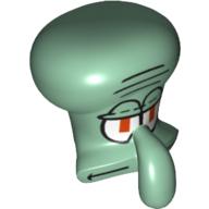 Tête de minifigurine Spécial, motif imprimé Squidward (Minifig Head Special, Squidward Print)