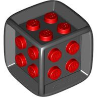 Visuel indicatif Rebrickable de Die - Cadre en caoutchouc à 6 côtés avec tenons centraux rouges (jeux de société) (Die - 6 Sided Rubber Frame with Red Centre Studs (Board Games))