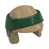 Casque rebelle commando avec motif imprimé bande vert foncé (Helmet Rebel Commando with Dark Green Band Print)