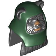 Visuel indicatif Rebrickable de Tête de minifigurine spéciale, ewok avec motif imprimé capuche vert foncé (tokkat) (Minifig Head Special, Ewok with Dark Green Hood Print (Tokkat))