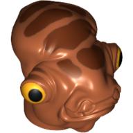 Tête de minifigurine spéciale, mon calmar avec de grandes taches brunes motif imprimé (Minifig Head Special, Mon Calamari with Large Brown Spots Print)