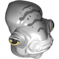 Visuel indicatif Rebrickable de Tête de minifigurine spéciale, mon calmar avec fanon blanc, rayures gris bleuté foncé (lieutenant bek) (Minifig Head Special, Mon Calamari with White Dewlap, Dark Bluish Grey Stripes (Lieutenant Bek))