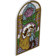 Visuel indicatif Rebrickable de Verre pour cadre 1 x 6 x 7 avec vitrail, rose, Belle, bête comme prince humain motif imprimé (Glass for Frame 1 x 6 x 7 with Glass-Stained Window, Rose, Belle, Beast as Human Prince Print)
