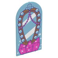 Visuel indicatif Rebrickable de Verre pour cadre 1 x 6 x 7 avec arc avec miroir de nougat moyen, chaînes de perles, motif imprimé cristaux rose foncé (Glass for Frame 1 x 6 x 7 with Bow with Medium Nougat Mirror, Pearl Chains, Dark Pink Crystals Print)