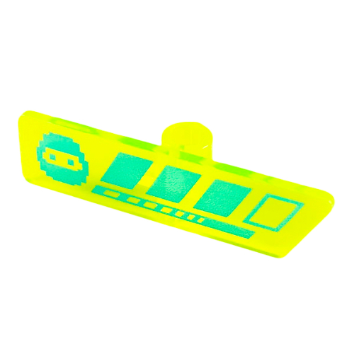Visuel indicatif Rebrickable de Étiquette de gameplayer figurine moyen azur avec tête de ninja, motif imprimé rayures (Minifig Gameplayer Label Medium Azure with Ninja Head, Stripes Print)