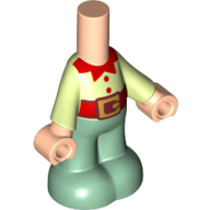 Visuel indicatif Rebrickable de Pantalon de corps micro-poupée vert sable avec chemise vert jaunâtre, ceinture rouge, jambes vert sable, nougat clair mains imprimé (Microdoll Body Pants Sand Green with Yellowish Green Shirt, Red Belt, Sand Green Legs, Light Nougat Hands Print)