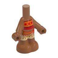 Pantalon de corps de micro-poupée avec le dessus rouge/orange, pantalon de beige imprimé (Microdoll Body Pants with Red/Orange Top, Tan Pants Print)