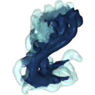 Bas du corps, fantôme avec motif bleu clair (Lower Body, Ghost with Marbled Trans-Light Blue Pattern)