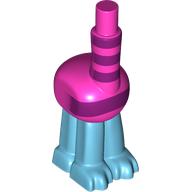 Corps de créature figurine, 4 jambes azur moyen, long cou avec motif imprimé de rayures magenta (troll) (Minifig Creature Body, 4 Medium Azure Legs, Long Neck with Magenta Stripes Print (Troll))