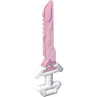 Visuel indicatif Rebrickable de Épée d'arme avec la poignée grand angulaire et la lame angulaire transparent-rose foncé (Weapon Sword with Angular Wide Hilt and Angular Blade Trans-Dark Pink Pattern)