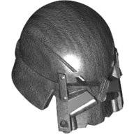 Casque avec visière noire et motif imprimé de rayures argentées (chevaliers de ren) (Helmet with Black Visor and Silver Stripes Print (Knights of Ren))