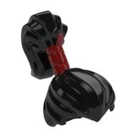 Cheveux queue de cheval haut avec motif de bande rouge foncé (Hair Ponytail High with Dark Red Band Pattern)