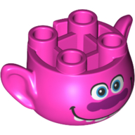 Tête de minifigurine Spécial, avec oreilles et 4 tenons sur le dessus, avec visage avec grand sourire et motif imprimé de dents (Cooper) (Minifig Head Special, with Ears and 4 Studs on Top, with Face with Big Smile and Teeth Print (Cooper))