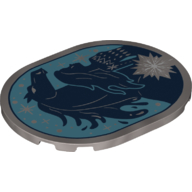 Visuel indicatif Rebrickable de Tuile ronde 6 x 8 avec des contours de cheval bleu foncé sur fond azur moyen imprimé (Tile Round 6 x 8 with Dark Blue Horse Contours on Medium Azure Background Print)