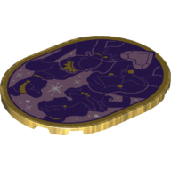 Visuel indicatif Rebrickable de Tuile ronde 6 x 8 avec motif imprimé Belle/Cendrillon/Tiana/Ariel Silhouette (Tile Round 6 x 8 with Belle/Cinderella/Tiana/Ariel Silhouette Print)