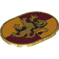 Visuel indicatif Rebrickable de Tuile ronde 6 x 8 avec motif imprimé blason gryffondor (Tile Round 6 x 8 with Gryffindor Crest Print)