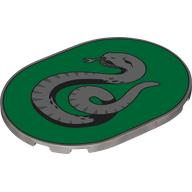 Visuel indicatif Rebrickable de Tuile ronde 6 x 8 avec motif imprimé Serpentard emblème (Tile Round 6 x 8 with Slytherin Crest Print)