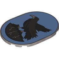 Visuel indicatif Rebrickable de Tuile ronde 6 x 8 avec écusson Serdaigle imprimé (Tile Round 6 x 8 with Ravenclaw Crest Print)