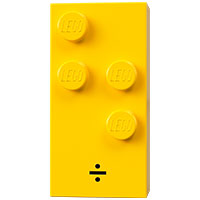 Visuel indicatif Rebrickable de Braille brique 2 x 4 avec motif imprimé 4 tenons ⠳ et '÷' (Braille Brick 2 x 4 with 4 Studs ⠳ and '÷' Print)