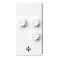Visuel indicatif Rebrickable de Braille brique 2 x 4 avec 3 motifs imprimés tenons ⠲ et '÷' (Braille Brick 2 x 4 with 3 Studs ⠲ and '÷' Print)