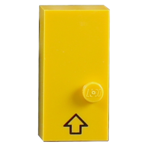 Visuel indicatif Rebrickable de Braille brique 2 x 4 avec 1 motif imprimé tenon ⠠ et flèche vers le haut (Braille Brick 2 x 4 with 1 Stud ⠠ and Up Arrow Print)