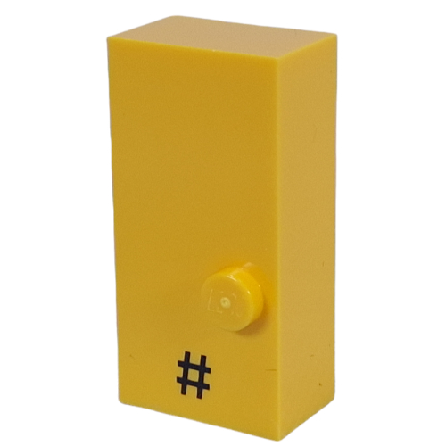 Visuel indicatif Rebrickable de Braille brique 2 x 4 avec 1 motif imprimé tenon ⠠ et '#' (Braille Brick 2 x 4 with 1 Stud ⠠ and '#' Print)