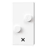Visuel indicatif Rebrickable de Braille brique 2 x 4 avec 2 motifs imprimés tenons ⠔ et 'x' (Braille Brick 2 x 4 with 2 Studs ⠔ and 'x' Print)
