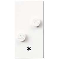 Visuel indicatif Rebrickable de Braille brique 2 x 4 avec 2 motifs imprimés tenons ⠔ et '*' (Braille Brick 2 x 4 with 2 Studs ⠔ and '*' Print)