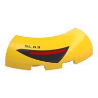 Visuel indicatif Rebrickable de Brique coin rond 3 x 3 x 1 sans tenons avec feu arrière rouge et noir motif imprimé (Brick Round Corner 3 x 3 x 1 No Studs with Red and Black Tail Light Print)