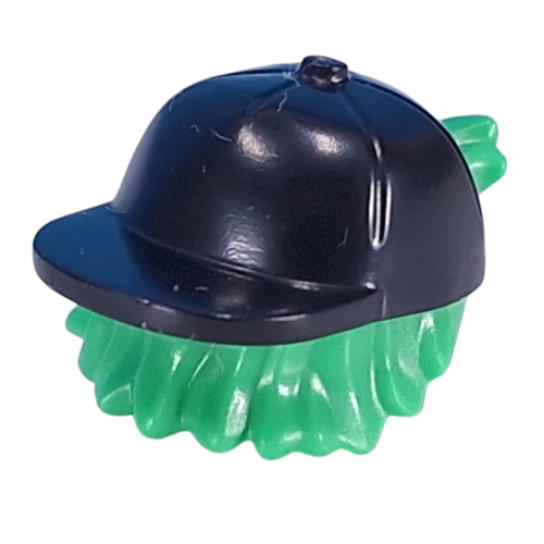 Cheveux et chapeau, vers l'arrière casquette, motif de cheveux vert vif (Hair and Hat, Backwards Cap, Bright Green Hair Pattern)