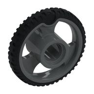 Visuel indicatif Rebrickable de Roue 21 x 4 avec rayons avec motif de pneu noir (Wheel 21 x 4 with Spokes with Black Tire Pattern)