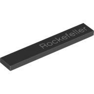 Visuel indicatif Rebrickable de Tuile 1 x 6 avec motif imprimé blanc 'Rockefeller' justifié à droite (Tile 1 x 6 with White 'Rockefeller' Print Justified Right)