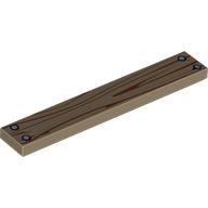 Visuel indicatif Rebrickable de Tuile 1 x 6 avec motif imprimé Décoration en bois (Tile 1 x 6 with Wood Decoration Print)