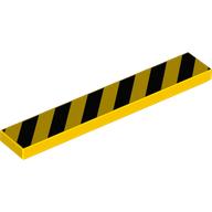 Visuel indicatif Rebrickable de Tuile 1 x 6 avec bande d'avertissement imprimé (Tile 1 x 6 with Warning Stripes Print)