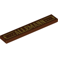 Visuel indicatif Rebrickable de Tuile 1 x 6 avec motif imprimé or 'ALLEMANN' (Tile 1 x 6 with Gold 'ALLEMANN' Print)
