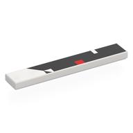Visuel indicatif Rebrickable de Tuile 1 x 6 avec forme noire, motif imprimé rectangle rouge (Tile 1 x 6 with Black Shape, Red Rectangle Print)