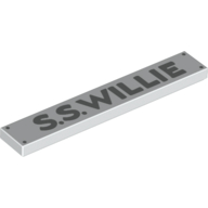 Visuel indicatif Rebrickable de Tuile 1 x 6 avec motif imprimé 'S. S. Willie' (Tile 1 x 6 with 'S. S. Willie' Print)