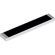 Visuel indicatif Rebrickable de Tuile 1 x 6 avec motif imprimé noir (Tile 1 x 6 with Black Print)