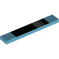 Visuel indicatif Rebrickable de Tuile 1 x 6 avec motif imprimé rayures noir et gris foncé (Tile 1 x 6 with Black and Dark Stone Grey Stripes Print)