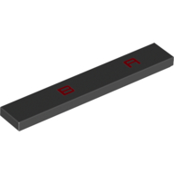 Visuel indicatif Rebrickable de Tuile 1 x 6 avec motif imprimé 'B' et 'A' (Tile 1 x 6 with 'B' and 'A' Print)