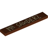 Visuel indicatif Rebrickable de Tuile 1 x 6 avec motif imprimé 'Mr Sanderz' (Tile 1 x 6 with 'Mr Sanderz' Print)