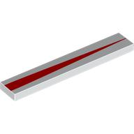 Visuel indicatif Rebrickable de Tuile 1 x 6 avec motif imprimé à rayures rouges (Tile 1 x 6 with Narrowing Red Stripe Print)