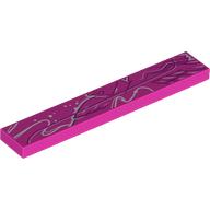 Visuel indicatif Rebrickable de Tuile 1 x 6 avec motif imprimé Graffiti blanc/violet foncé (Tile 1 x 6 with White/Dark Purple Graffiti Print)